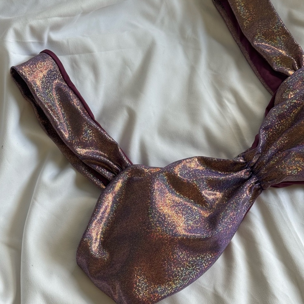 NWT Dippin’ Daisy’s Iridescent Holographic Purple Shimmer Bikini Set – Size XL - Picture 7 of 11